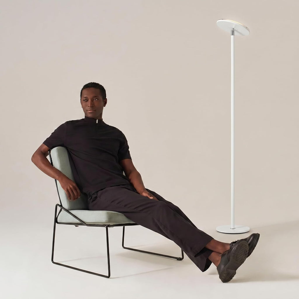 Sky LED Floor lamp, Torchiere Super Bright Floor Lamp Decor & Office - Dimmable, Tall Standing Lamp with Warm Light
