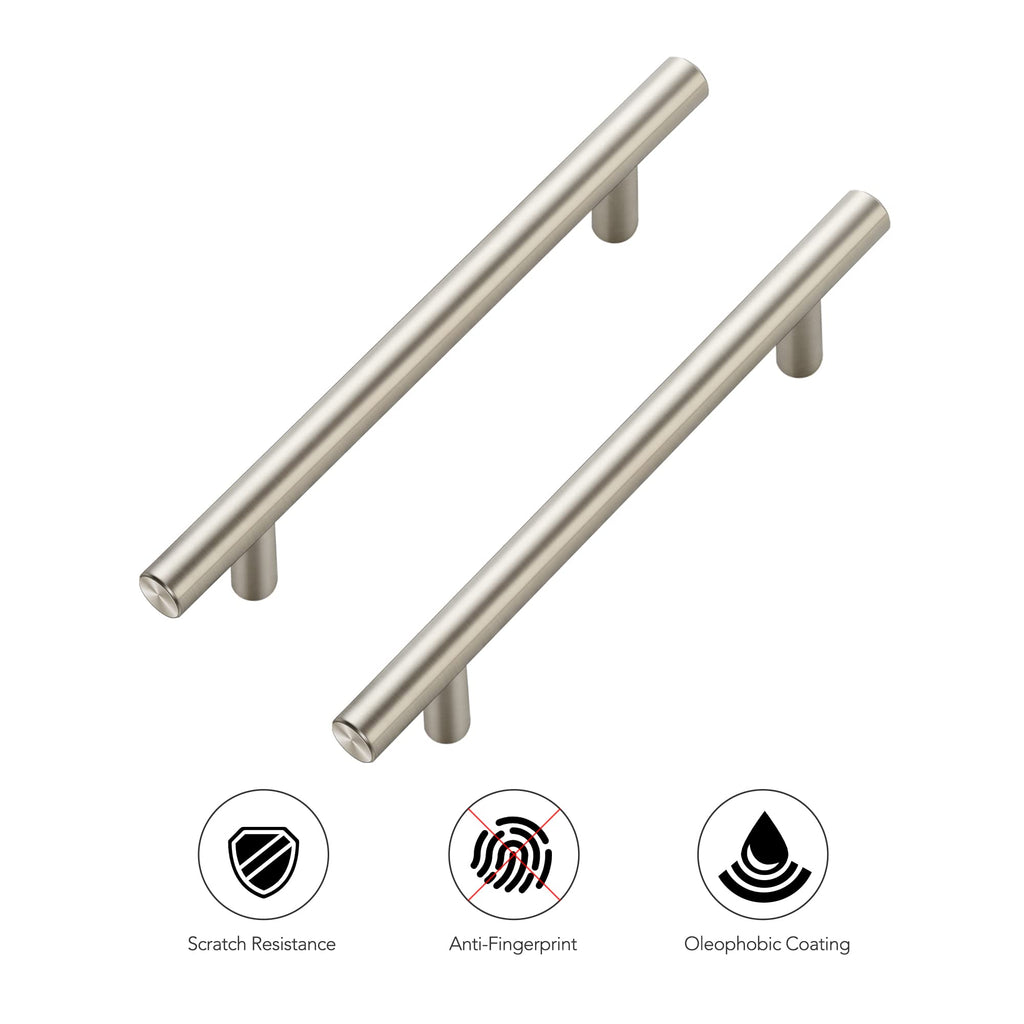 Brushed Nickel Cabinet Pulls, Cabinet Handles, 5 Inch CC, 30 Pack