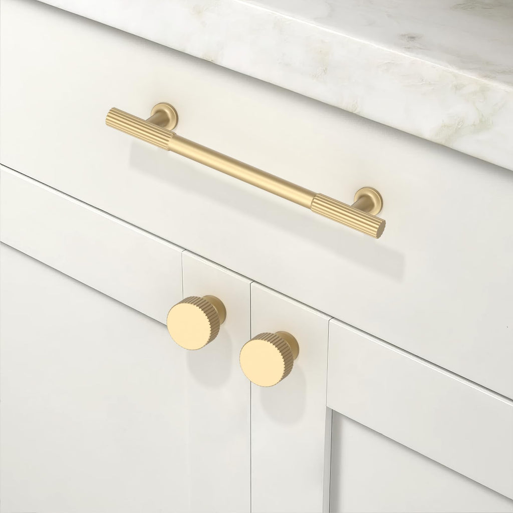 10 Pack Brushed Gold Cabinet Pulls 5 Inch(128mm) Kitchen Cabinet Handles Cabinet Hardware for Drawer Pulls
