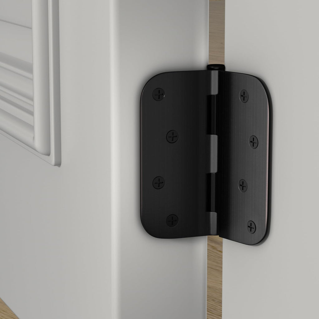 3 Pack 4 Inch Oil Rubbed Bronze Door Hinges with 5/8" Radius Corner