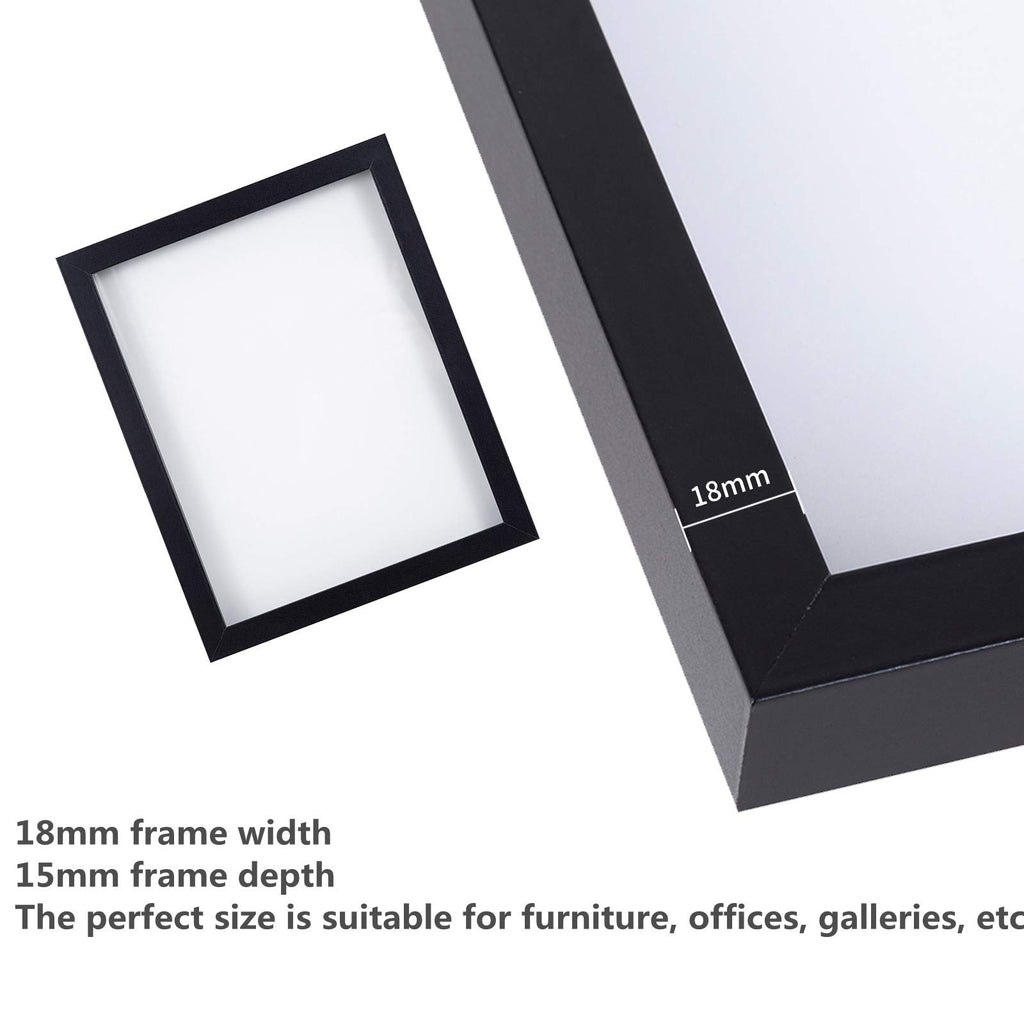 8x10 Shadow Box 3D Picture Frames, Wood & Glass, 3 Pack, Black