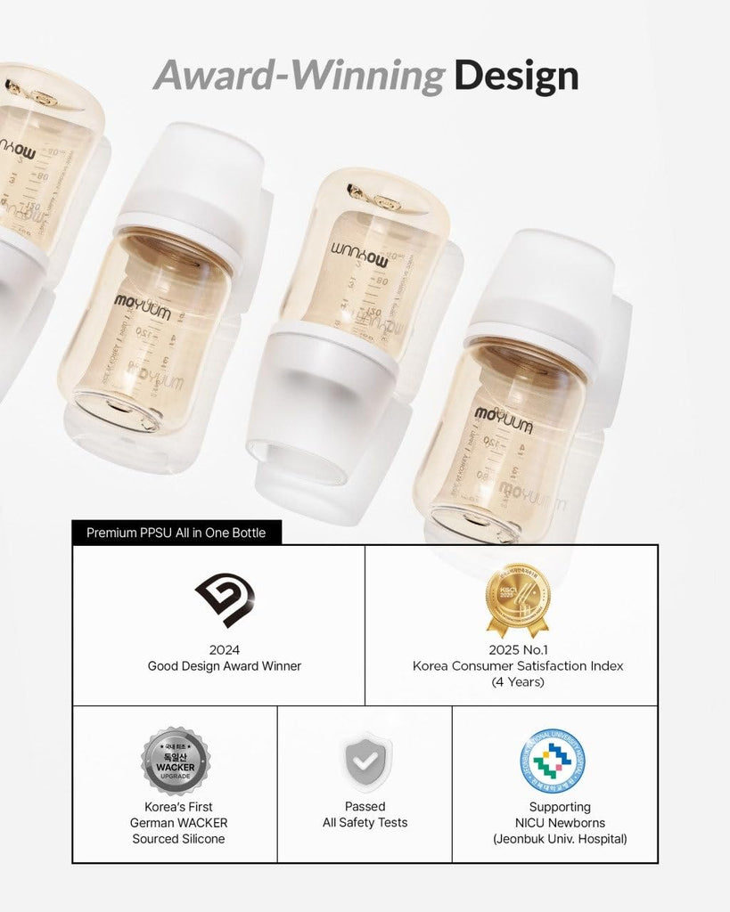 Premium PPSU Wide Neck Anti-Colic Baby Bottle | Made in Korea, Microplastic & BPA-Free, Breastfeed Transition