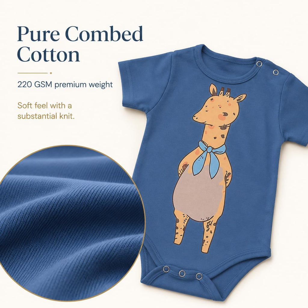 Baby Bodysuits Pack - 100% Pure Cotton Short Sleeve Rompers for Newborns and Infants, Unisex Baby Clothes