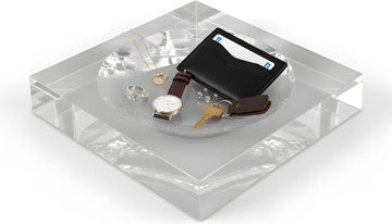Clear Acrylic Catchall Tray - Decorative Jewelry Dish & Vanity Organizer for Keys, Rings, Earrings | Modern