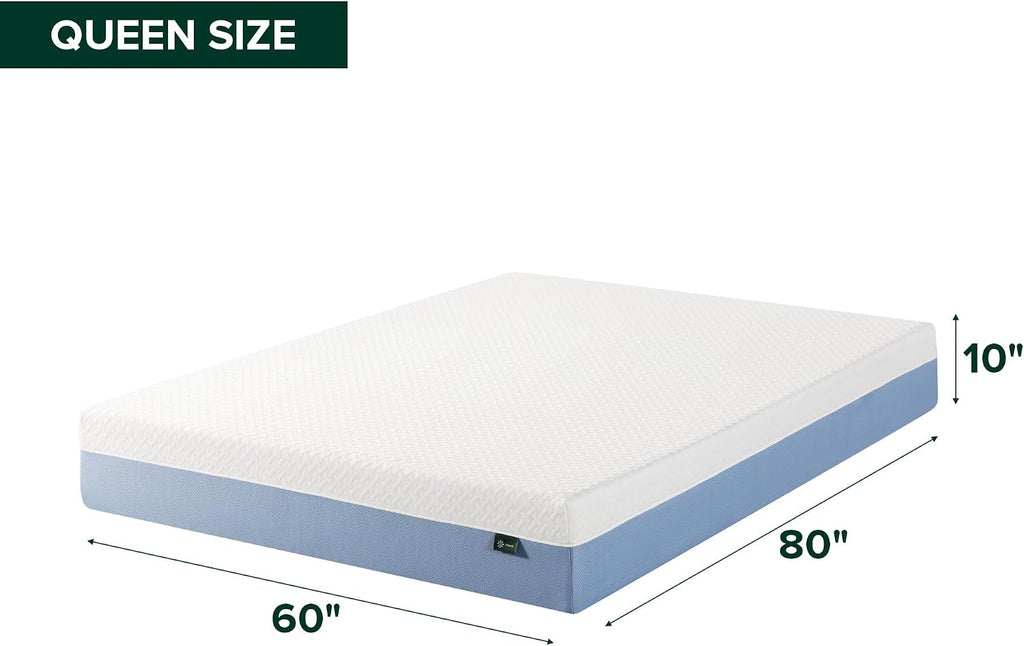 10 Inch Queen Cooling Essential Memory Foam Mattress, Medium Feel | Designed for Cooler Sleep, Soothing Pressure