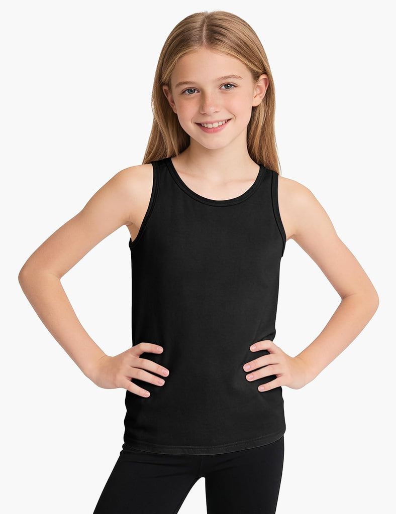 Girls Tank Tops Kids Cotton Sleeveless Racerback Athletic Shirts
