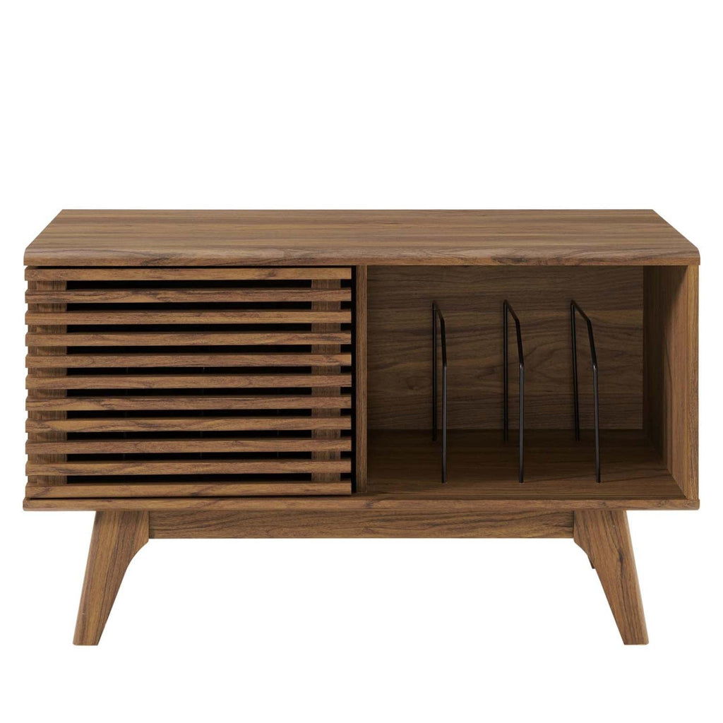 Render Mid-Century Modern 37" Vinyl Record Display Stand in Walnut