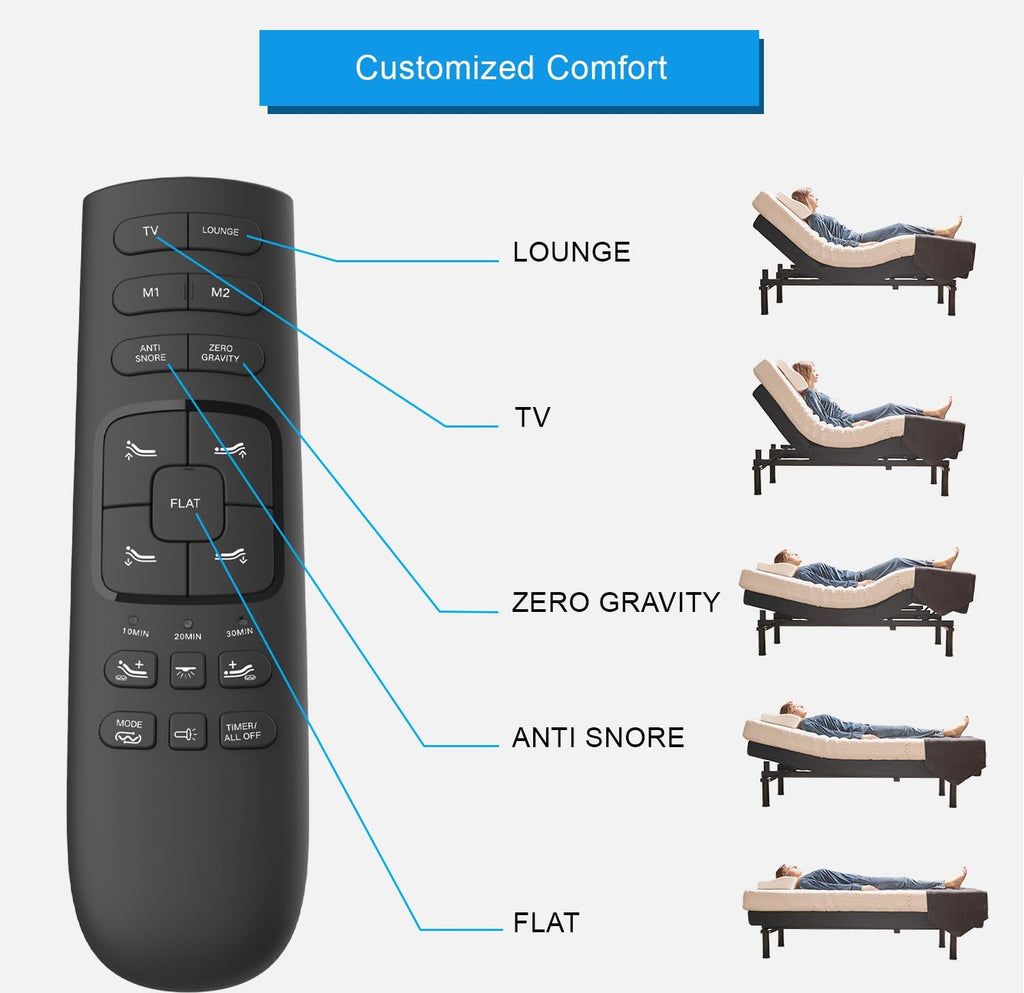 California King Adjustable Bed Base | Dual Massage | USB Ports | Zero Gravity | Anti-Snore | Memory Positions | Under