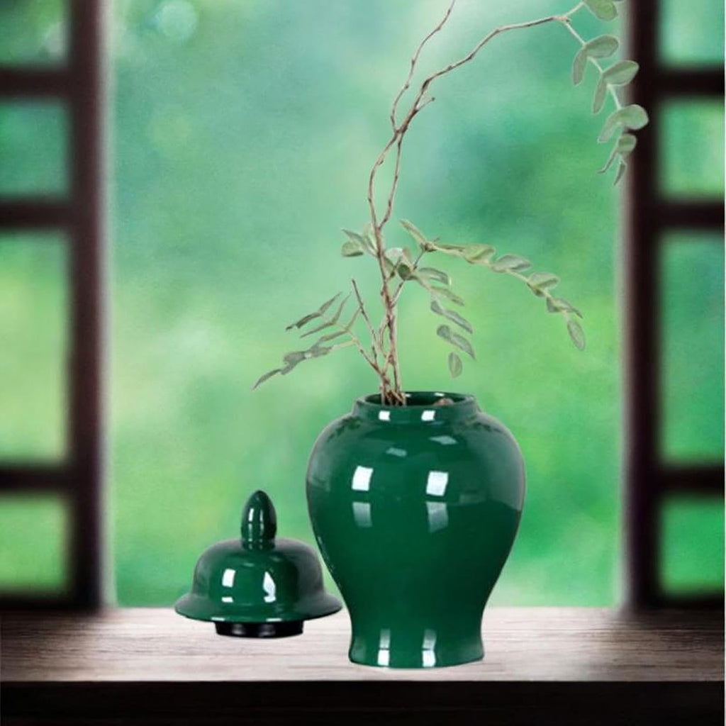Porcelain Ginger Jar Storage Tank Ceramic Vase for Arrangement Collection