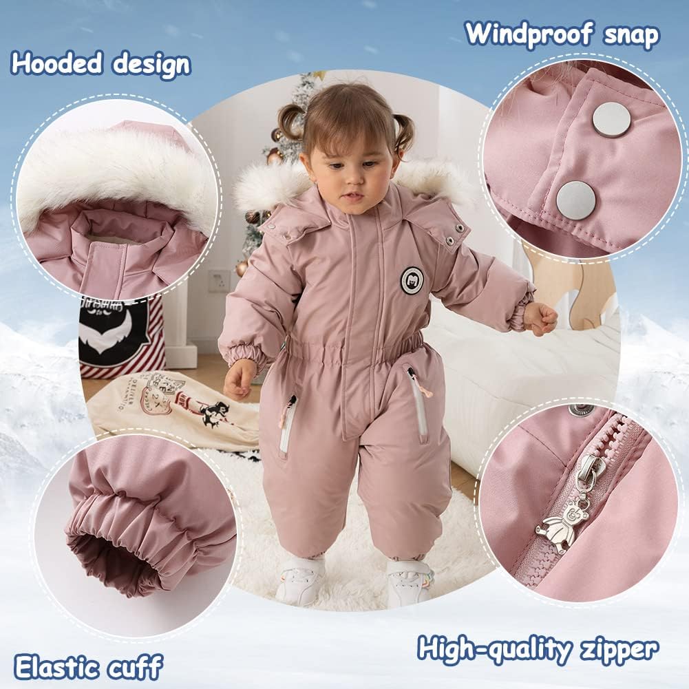 Boys and Girls One Piece Snowsuits Overalls Ski Suits Winter Waterproof Coats Jumpsuits for Baby Toddler - ...
