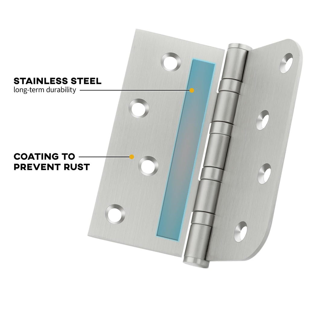 Door Hinges Brushed Nickle 6 Pack 4 inch Ball Bearing Door Hinge