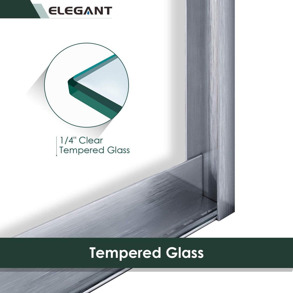 Showers 46.5 in.- 48 in. W x 72 in. H, Semi-Frameless 2 Bypass Sliding Shower Doors