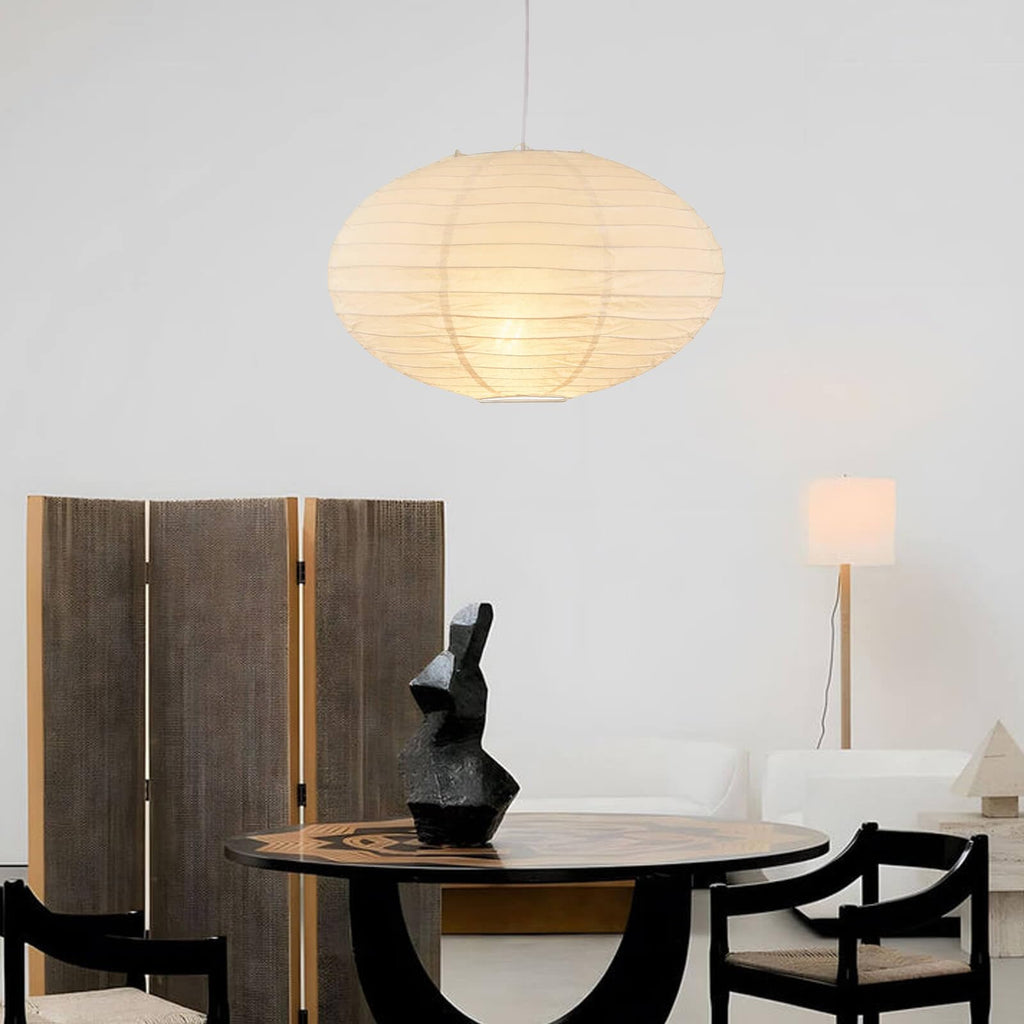 16 Inch Oval Plug in Hanging Paper Lantern Lights with Cord