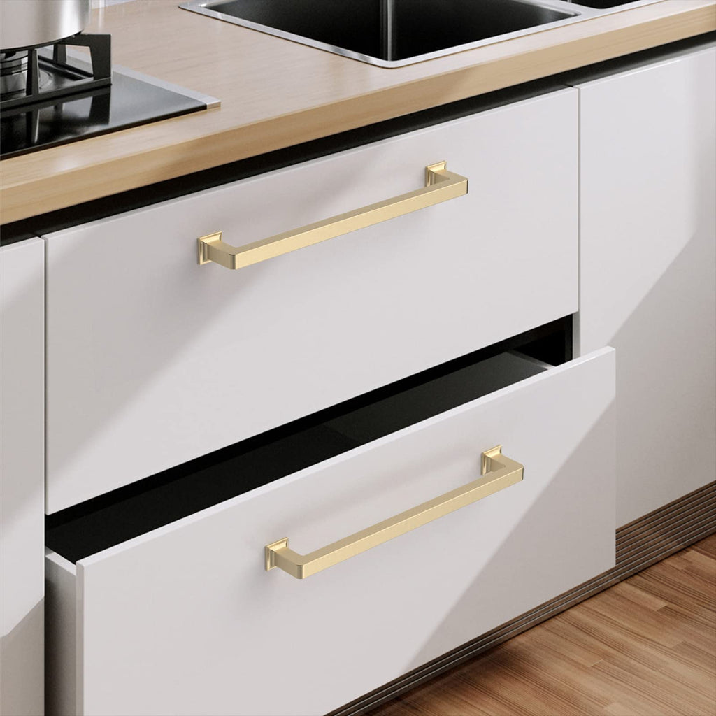 6 Pack 7 Inch Brushed Brass Cabinet Pulls,Kitchen Hardware