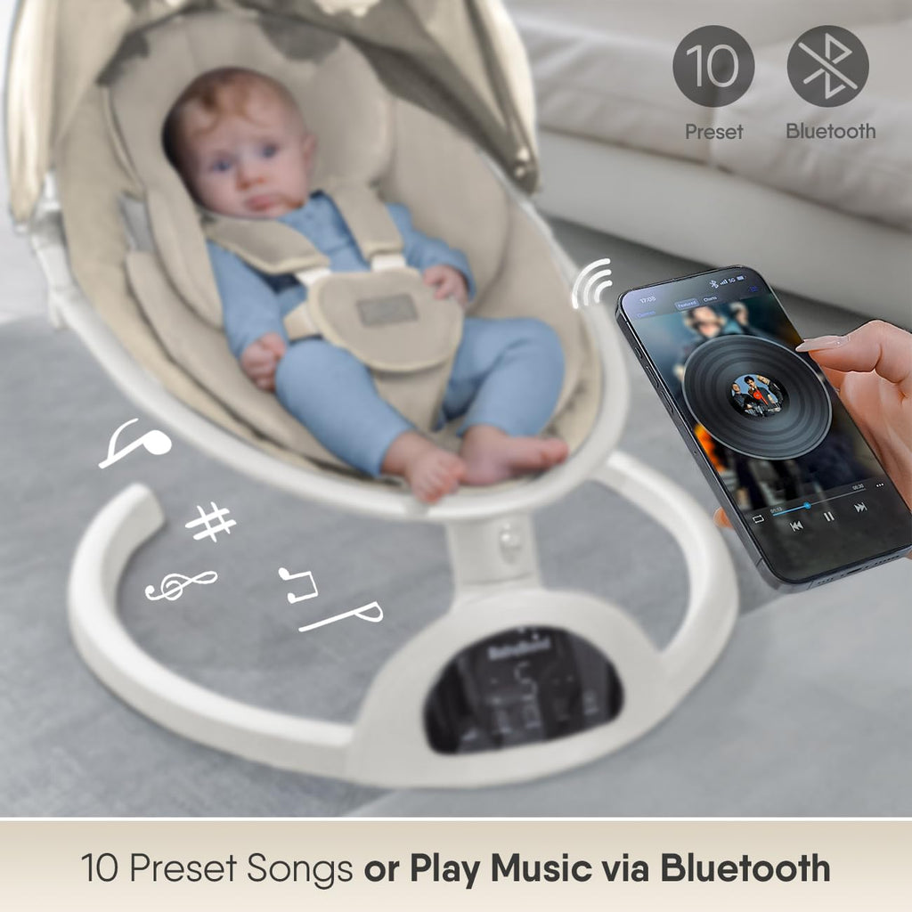 Baby Swings for Infants, Bluetooth Infant Swing with Music Speaker
