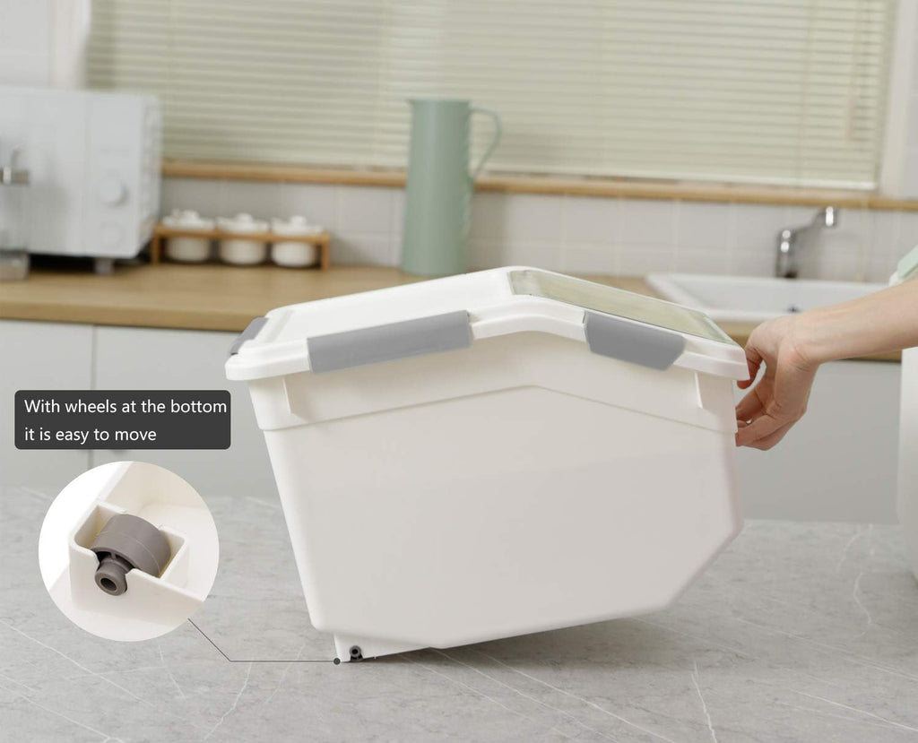 2 Pack Dog Food Storage Container with Scoop, Large Airtight Pet Dog Food Bin, Container for Dog Treats Rice, Dog Cat