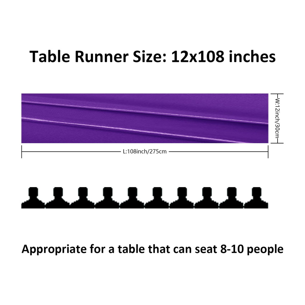 12Pack Table Runner 12 x 108 Inches Satin Silk Table Runner for Wedding, Birthday Party, Banquets, Graduations