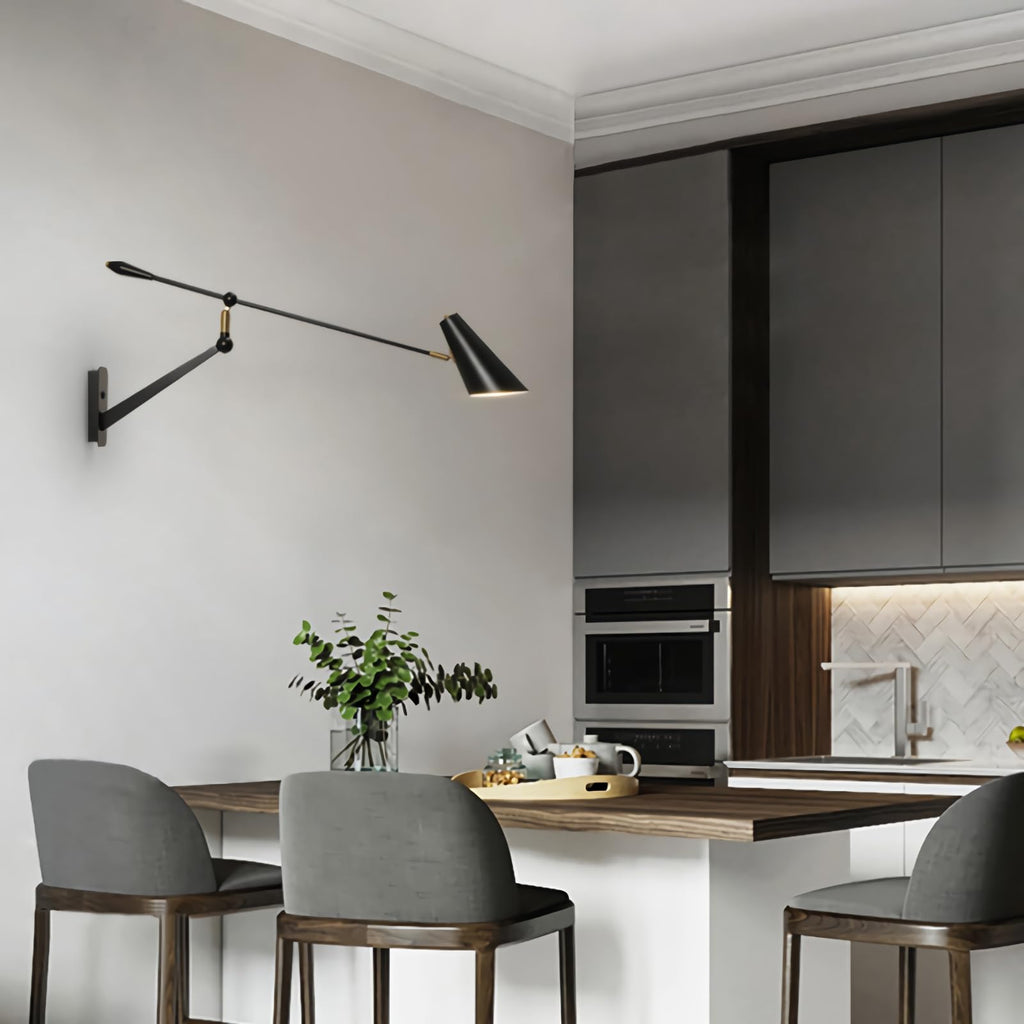 Adjustable Directional Plug in Swing Arm Wall Sconce, E26 Base