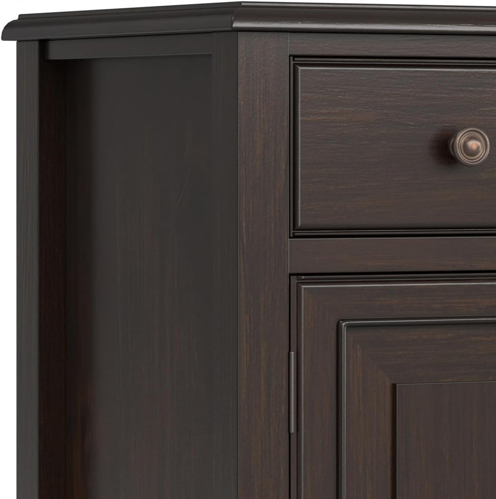 Connaught Buffet - 67 inch Wide Solid Wood 4 Door Sideboard Cabinet in Dark Chestnut Brown