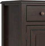 Connaught Buffet - 67 inch Wide Solid Wood 4 Door Sideboard Cabinet in Dark Chestnut Brown