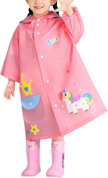 Raincoat Boys Girls Rain Jacket Hooded Dinosaur Poncho Waterproof Coat Outdoor Sports