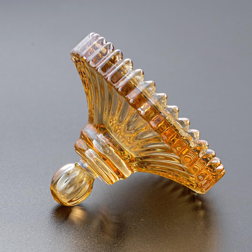 Amber Crystal Glass Jewelry Box, Jewelry Jar with Lid, Jewelry Dish Jewelry Tray Ring Holder, Jewelry Organizer
