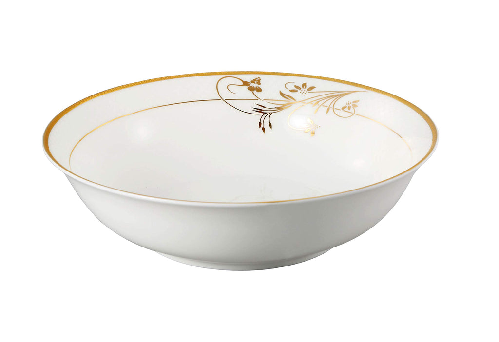 La Luna Bone China 57-Piece 24K Gold Floral Design Dinnerware Set, Service for 8