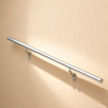 16 FT Handrails Kit for Indoor Outdoor Stairs, Modern Aluminum Handrail Set, 1.4" Diameter Bar, Adjustable 304 Stainless