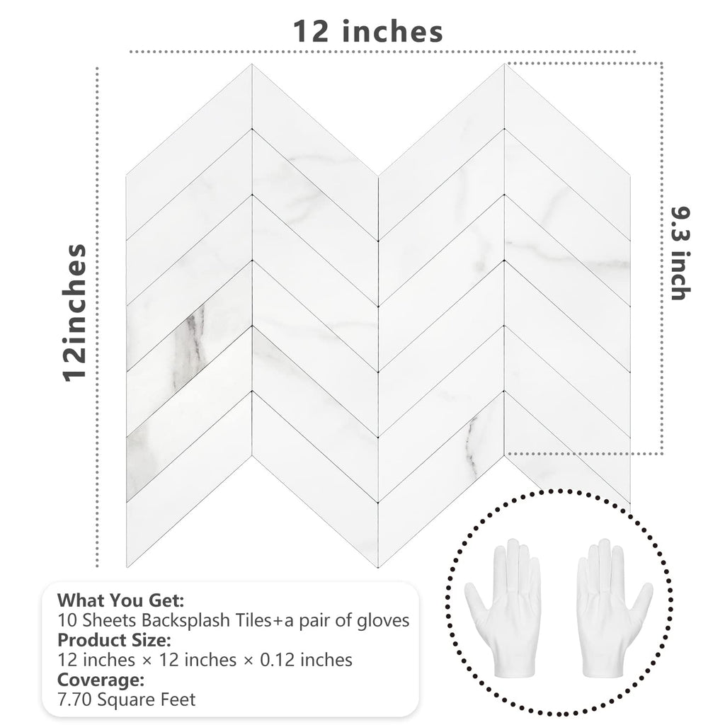 Herringbone Tile Peel and Stick Backsplash