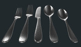 Hammered Silverware Set | Premium 18/10 Stainless Steel Flatware Service for 6 | Heavy-Duty & Dishwasher Safe | Built