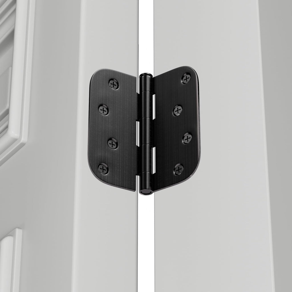 3 Pack 4 inch Oil Rubbed Bronze Door Hinges 5/8" Radius Corners
