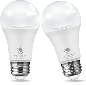 Bright White LED Light Bulb, 5000K Daylight White, Garage Light Bulbs, E26 Porch Light Bulb, 4 Pack