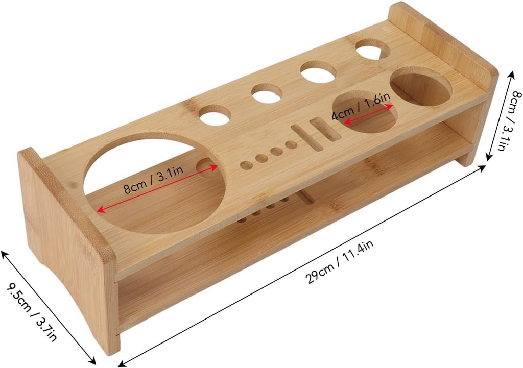 Bartender Kit Stand, Bartending Tool Storage Holder, Large Capacity Space Saving Wood Bar Tool Organizer with Tiered