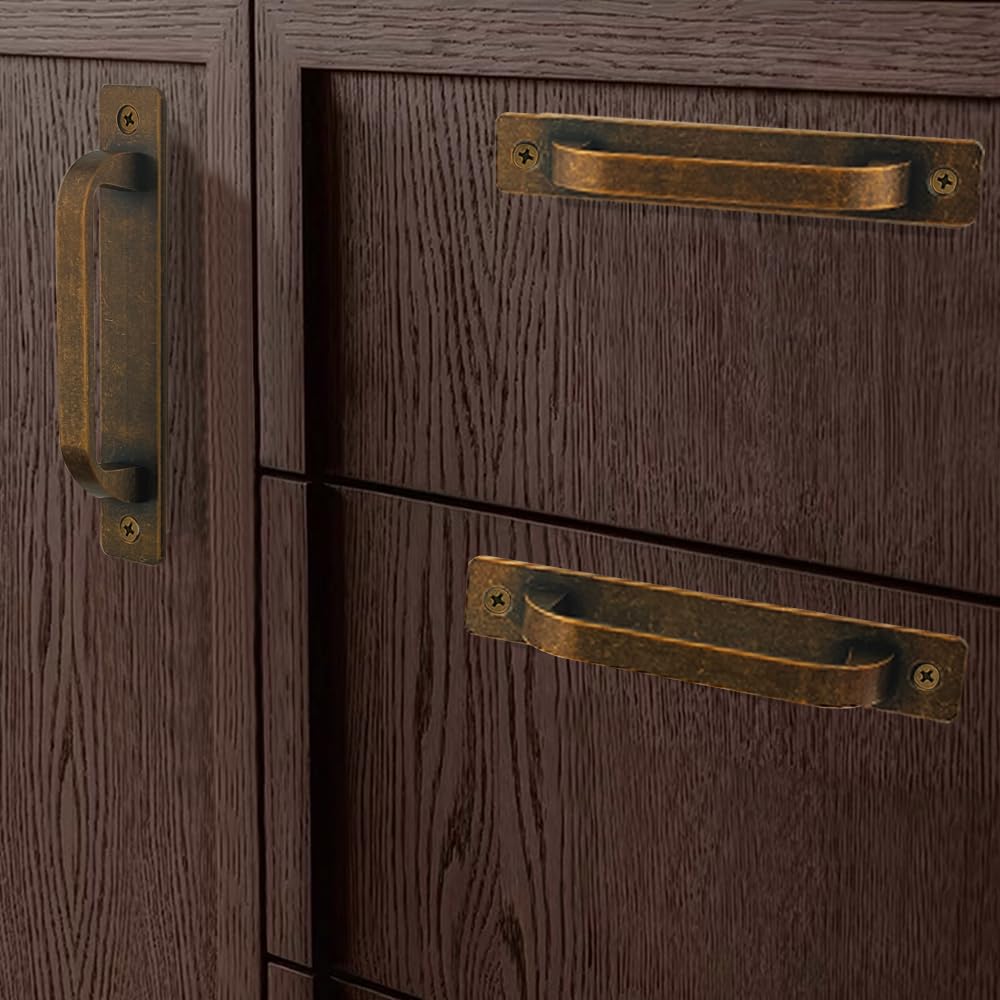 12 Pack 5 Inch 128 mm FlatCopper Cabinet Handles Aluminum Cabinet Pulls Drawer Pulls