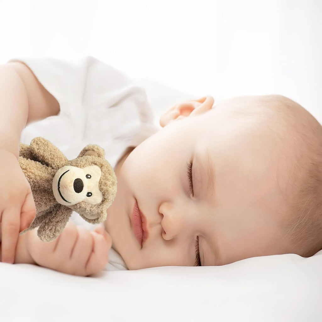 Light Brown Monkey Soft Stuffed Animal Security Blanket, Plush Monkey Character Lovey Blanket, Baby Shower/Nursery