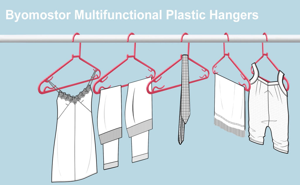 Plastic Hangers 50 Pack, Light Weight Durable Clothes Hangers with Hooks Standard Size G-Shape&Non-Slip Coat Hangers