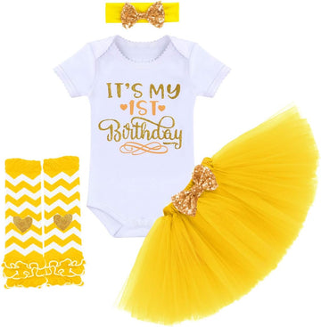 It's My 1st / 2nd / Half Birthday Outfit Baby Toddler Kid Princess Tutu Skirt Cake Smash Set 4pcs Party Clothes