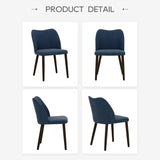 Upholstered Dining Chairs Set of 4, Modern PU Leather Kitchen and Dining Room Side Chairs with Padded Seat and Wood Legs, Blue