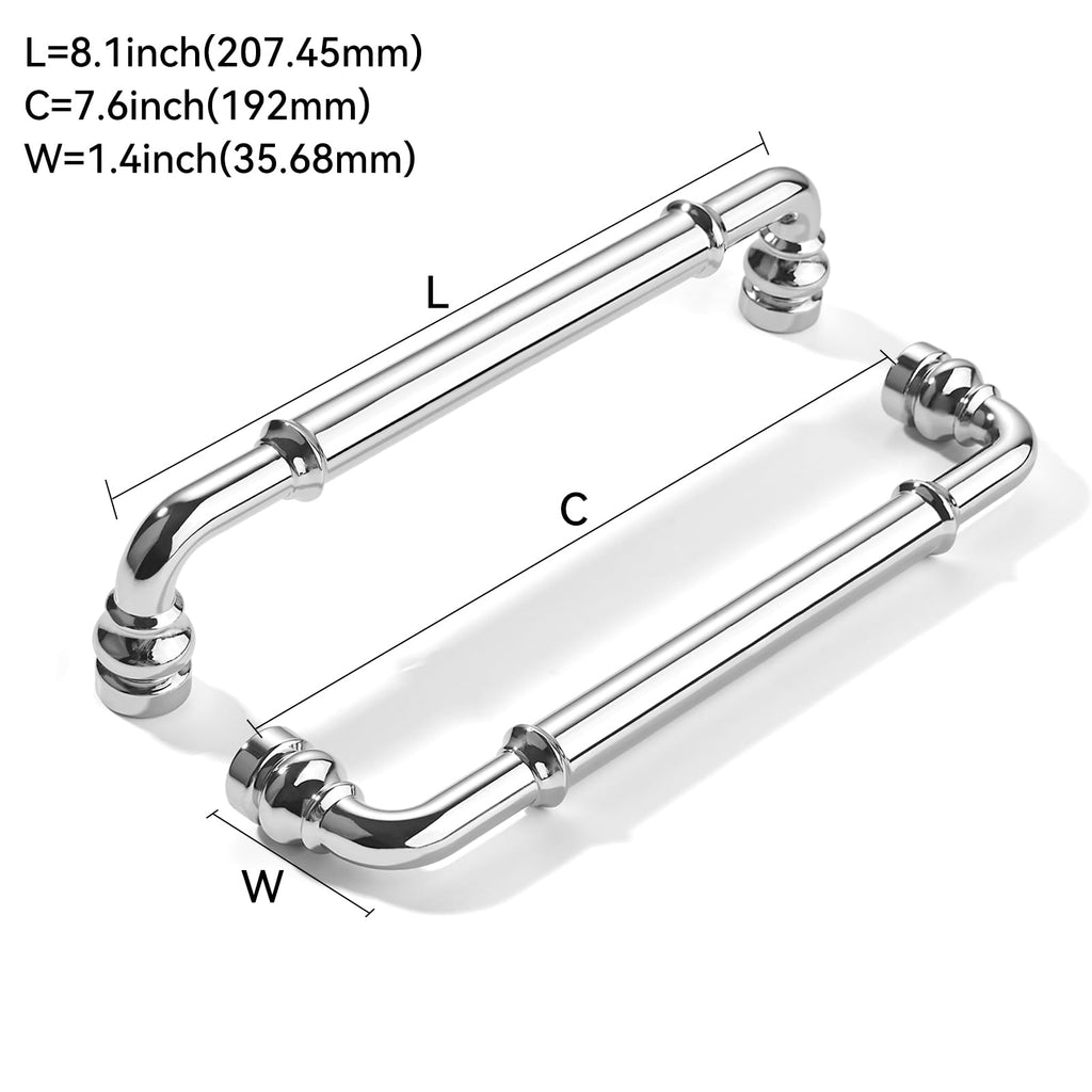 10 Pack Heavy Duty 7-1/2" Polished Chrome Cabinet Pulls