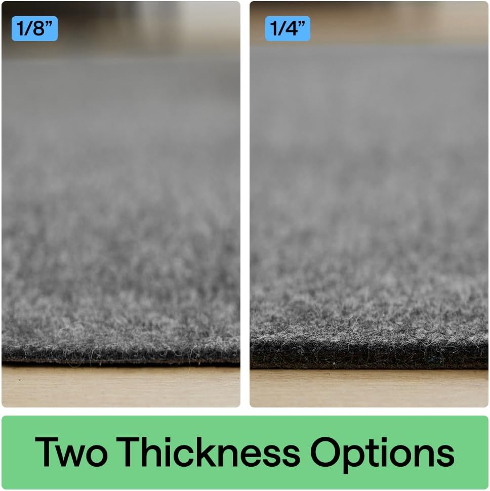 Felt Rug Pad for Hardwood Floors with Rubber Backing, 2x8 FT - Set of 16