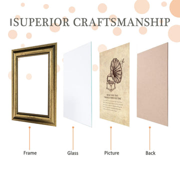 11x16 Picture Frame set of 2-Vintage Frames with nd Shatter-Resistant Glass -16x11 Antique Style Frames for Wall