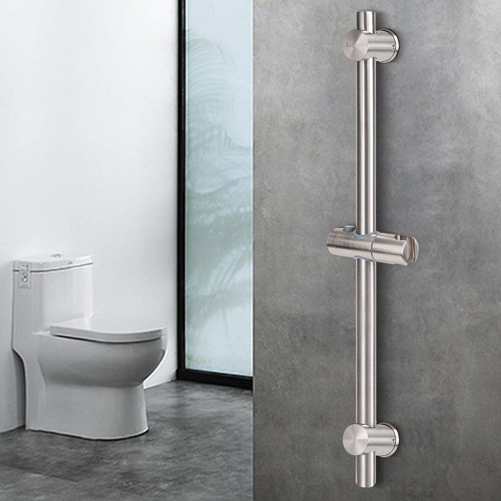 Slide Bar with Height/Angle Adjustable Handheld Shower Holder, Bathroom SUS 304 Stainless Steel Head Holder for Bath