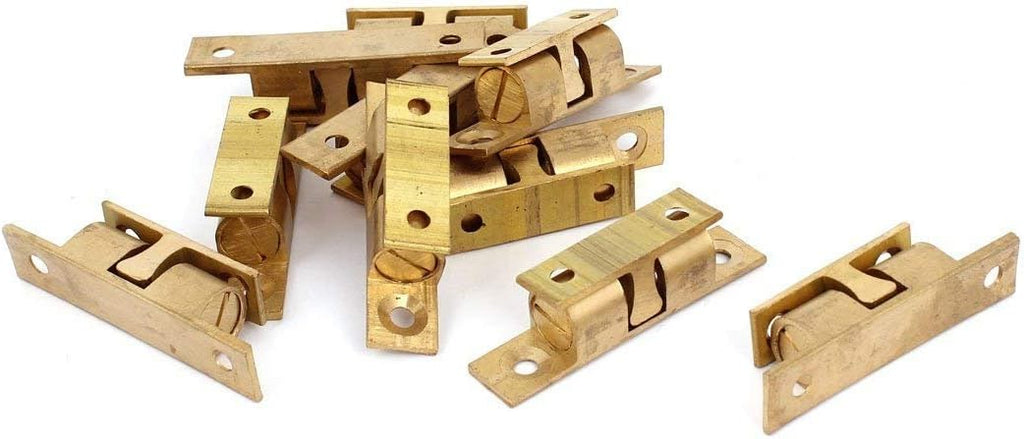 50mm Furniture Cabinet Door Brass Dual Ball Roller Catch Latch 10 Pcs