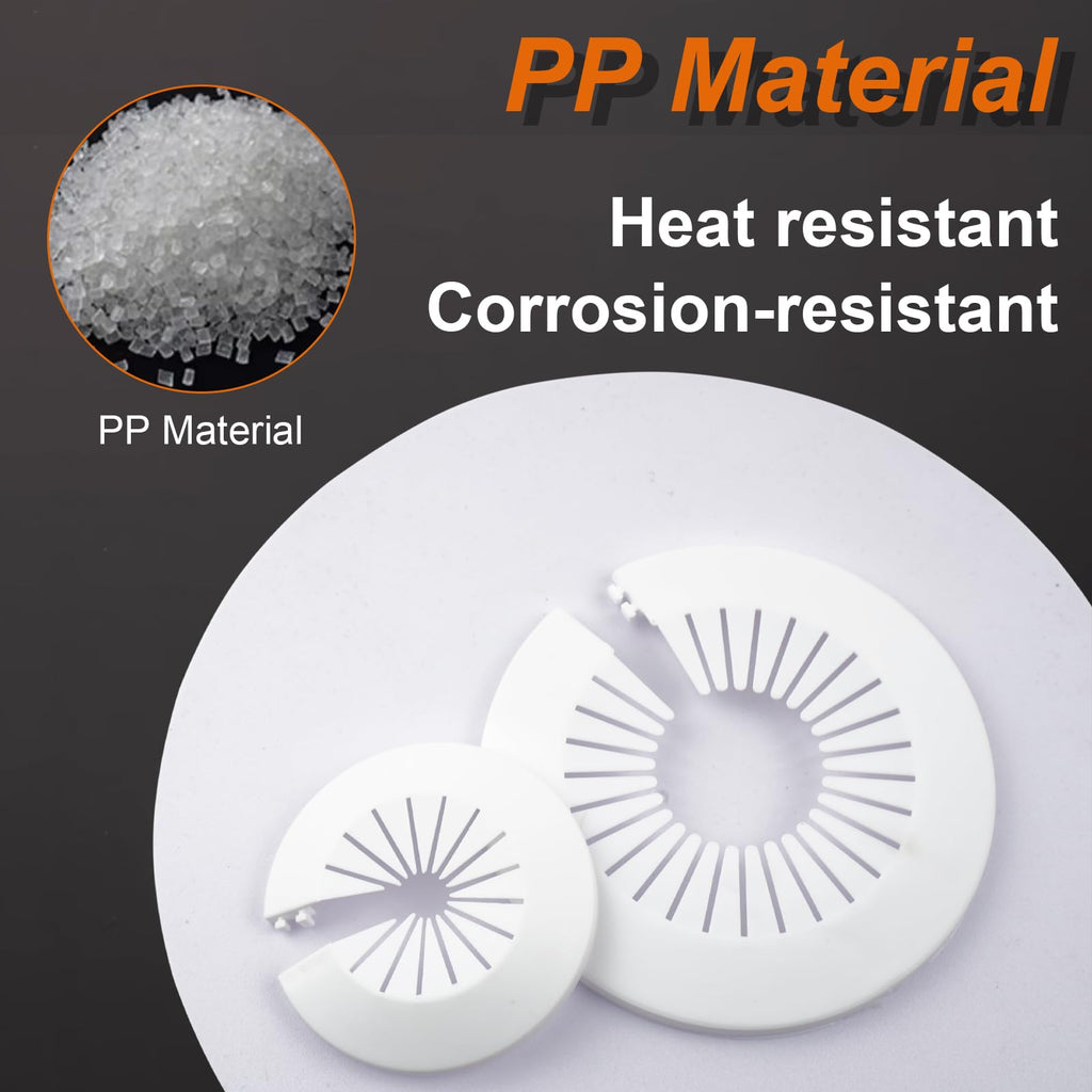 8Pcs Plumbing Cover Plates White Escutcheon Plate Plastic Flange Pipe Covers (4PCS Apply to 0.4" to 1.57" and 4PCS