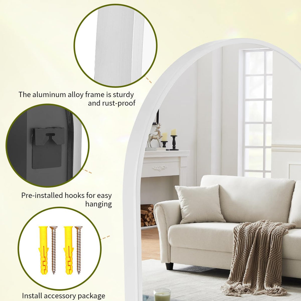 24"x36" Arch Bathroom Wall Mirror, Silver