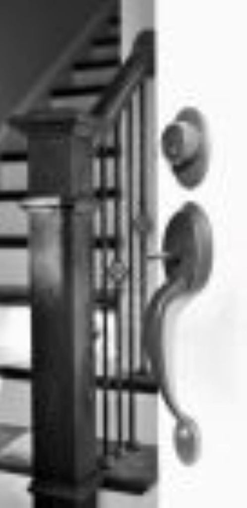 Callan by Delaney Hardware Colton Exterior Single Cylinder Front Door Handleset with Saxon Knob Interior