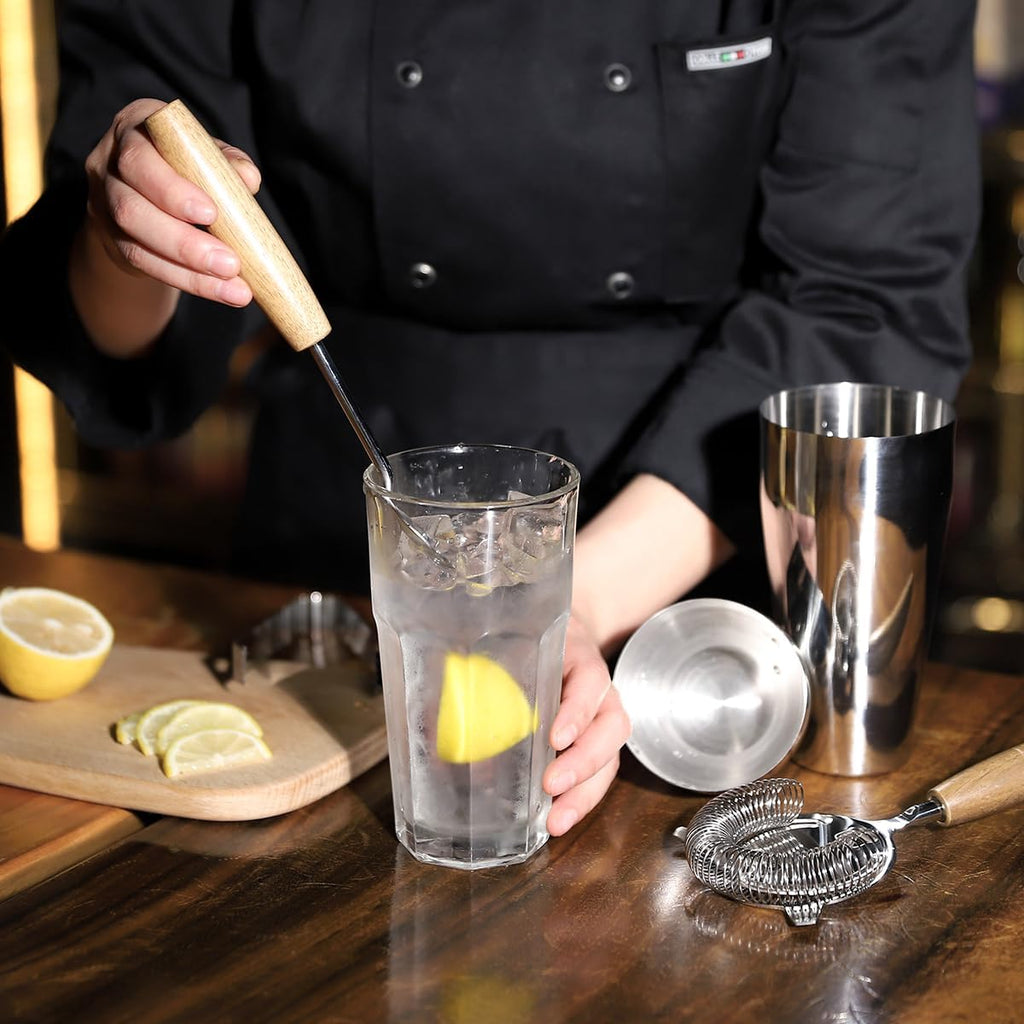 Cocktail Shaker Set with Stand, Mixology Bartender Kit for Drink Mixing | Mixology Set with 7 Bar Set Tools Cocktail - Set of 9