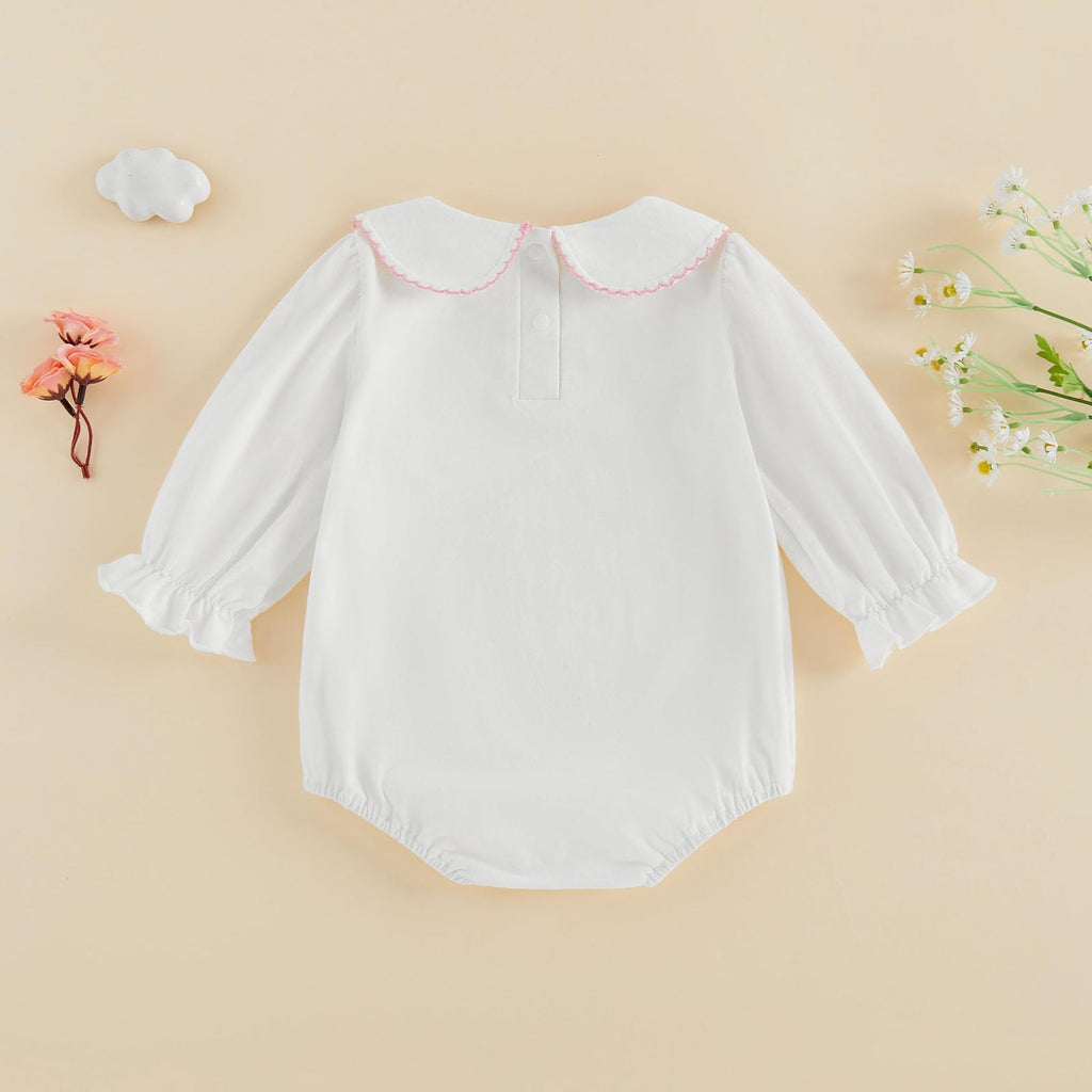 Baby Girl Boy Bubble Romper Infant Peter Pan Collar Bodysuit Sweatshirt Fall Winter Newborn Coming Home Outfit