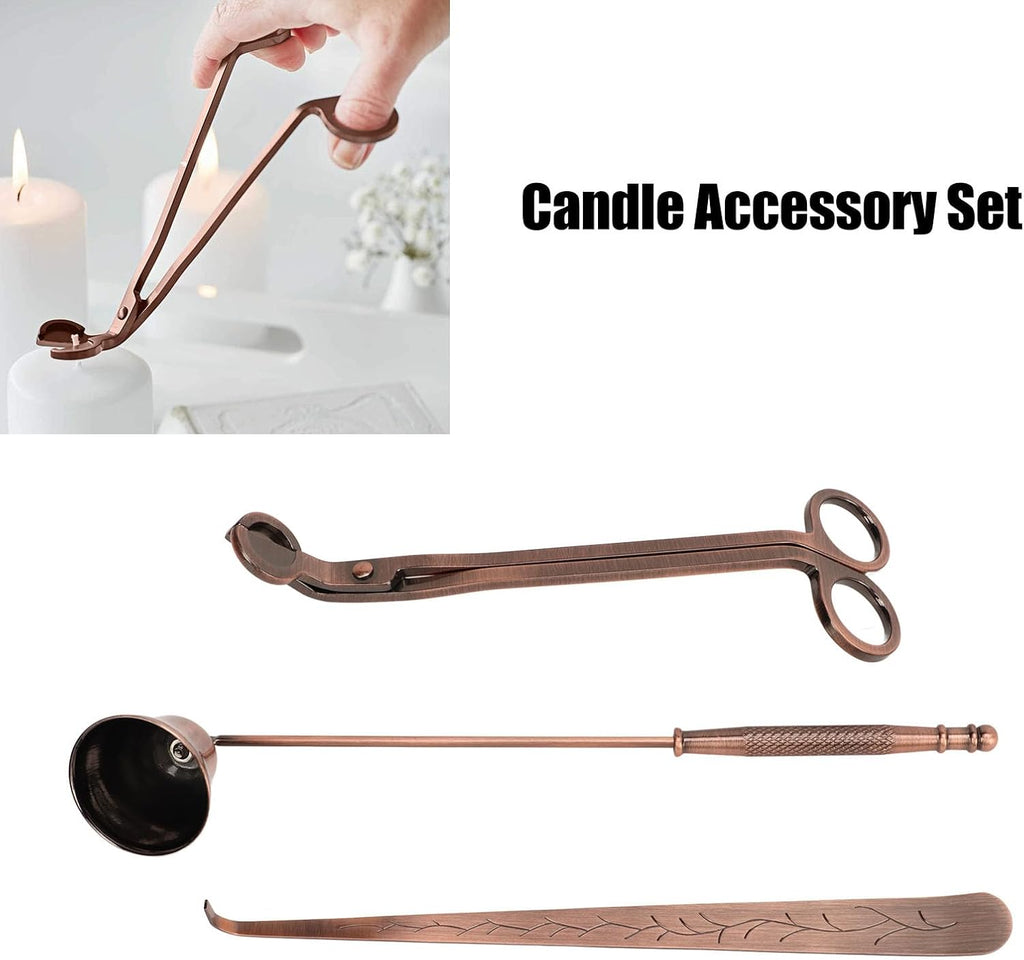 Bronze 3-in-1 Candle Care Kit with Wick Trimmer, Snuffer & Dipper