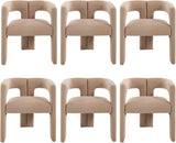 Modern Dining Chairs Set of 6, Upholstered Side Chairs Velvet Fabric Guest Chairs with Barrel Backrest Armchair for